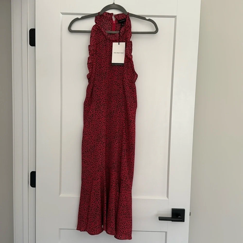 NWT Who what wear | Red & Black Leopard Print Midi Dress​​​ - Picture 5 of 6